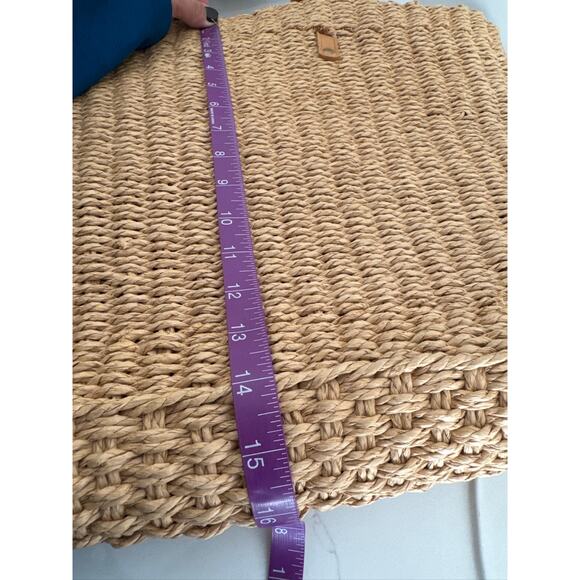 Boho Woven Pater Tote Bag Backpack with Leather Straps -One Size - Picture 7 of 7